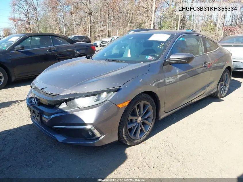 2HGFC3B31KH355334 2019 Honda Civic Ex