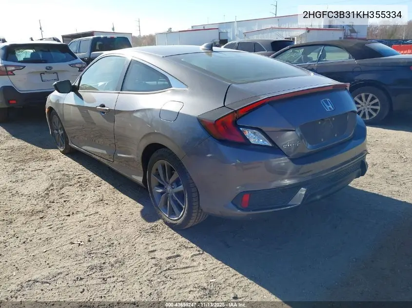 2HGFC3B31KH355334 2019 Honda Civic Ex