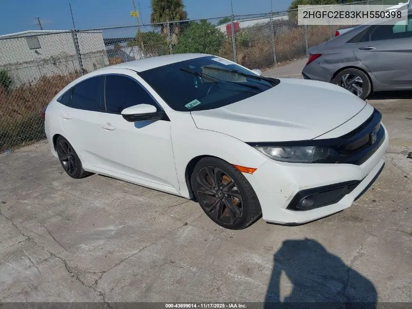 2HGFC2E83KH550398 2019 Honda Civic Sport