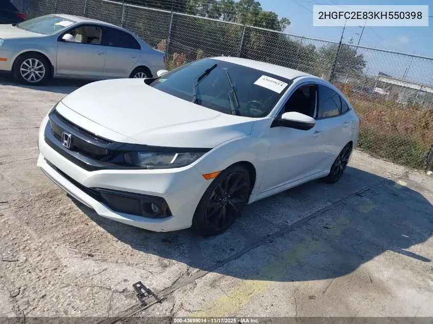 2HGFC2E83KH550398 2019 Honda Civic Sport