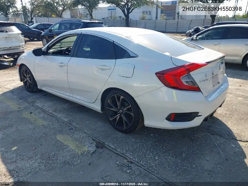 2HGFC2E83KH550398 2019 Honda Civic Sport