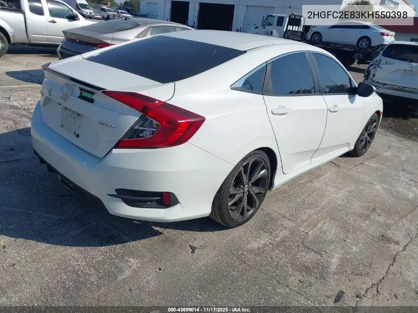 2HGFC2E83KH550398 2019 Honda Civic Sport