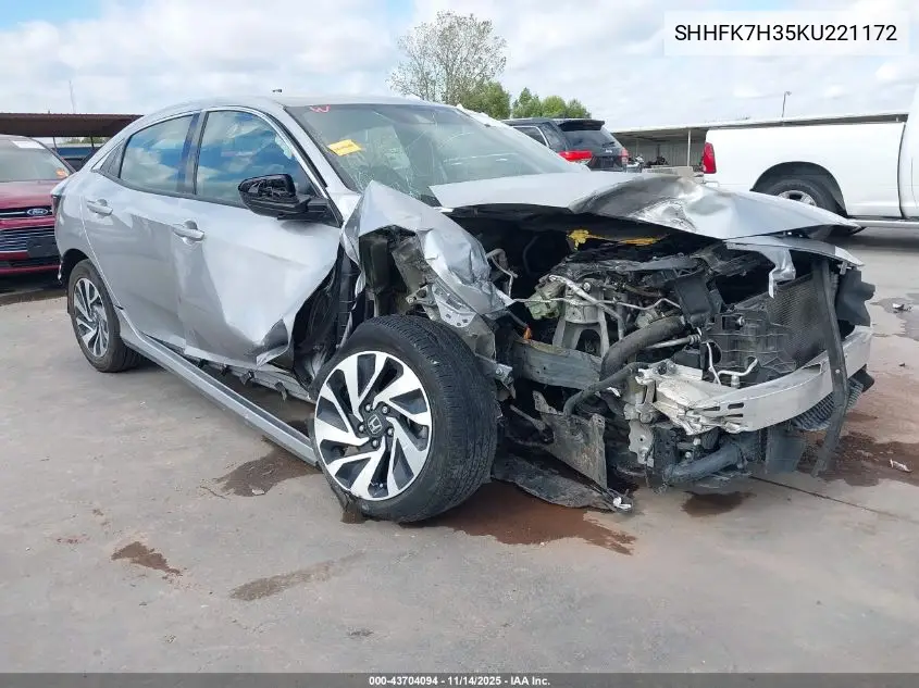 SHHFK7H35KU221172 2019 Honda Civic Lx