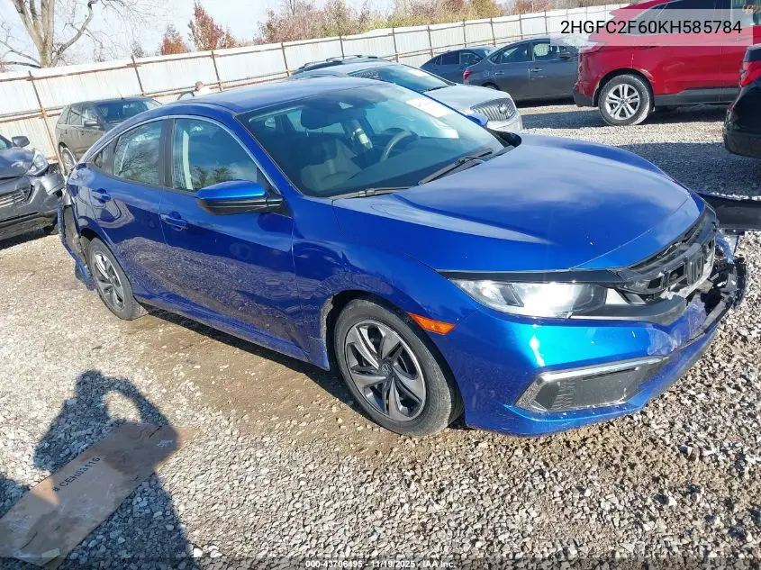 2HGFC2F60KH585784 2019 Honda Civic Lx