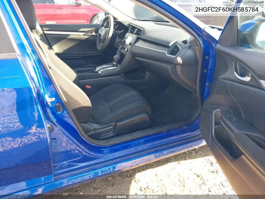 2HGFC2F60KH585784 2019 Honda Civic Lx