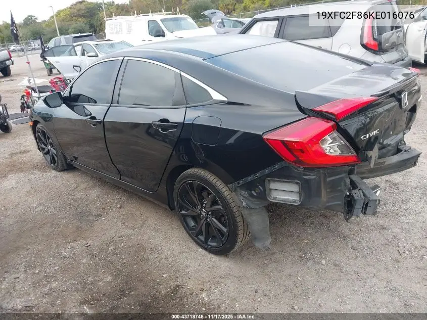 19XFC2F86KE016076 2019 Honda Civic Sport