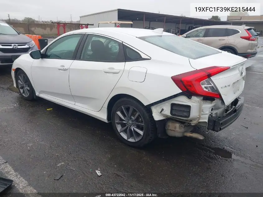 19XFC1F39KE215444 2019 Honda Civic Ex