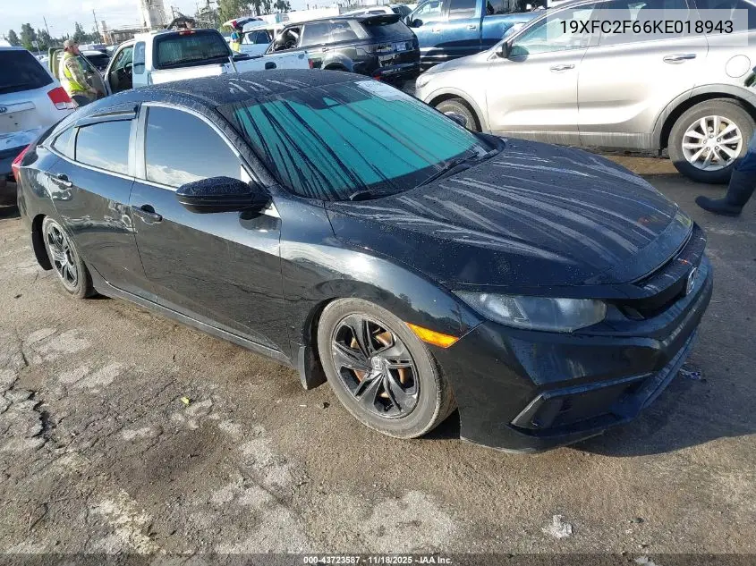 19XFC2F66KE018943 2019 Honda Civic Lx