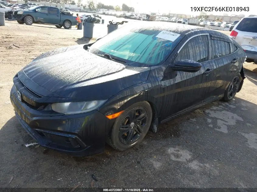 19XFC2F66KE018943 2019 Honda Civic Lx
