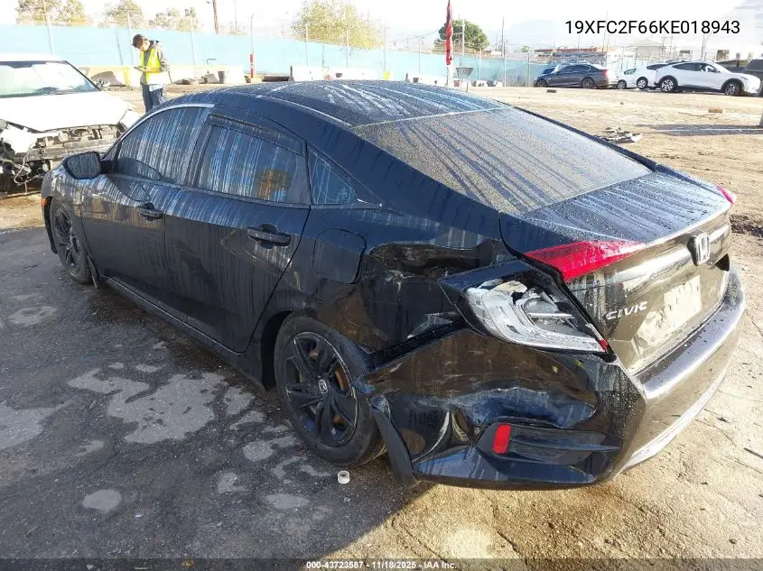 19XFC2F66KE018943 2019 Honda Civic Lx