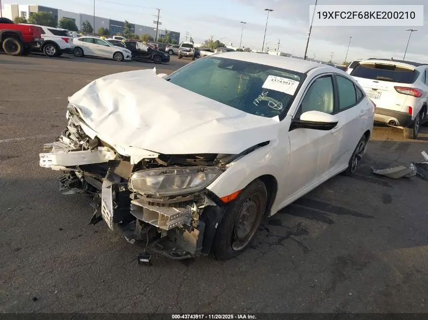 19XFC2F68KE200210 2019 Honda Civic Lx
