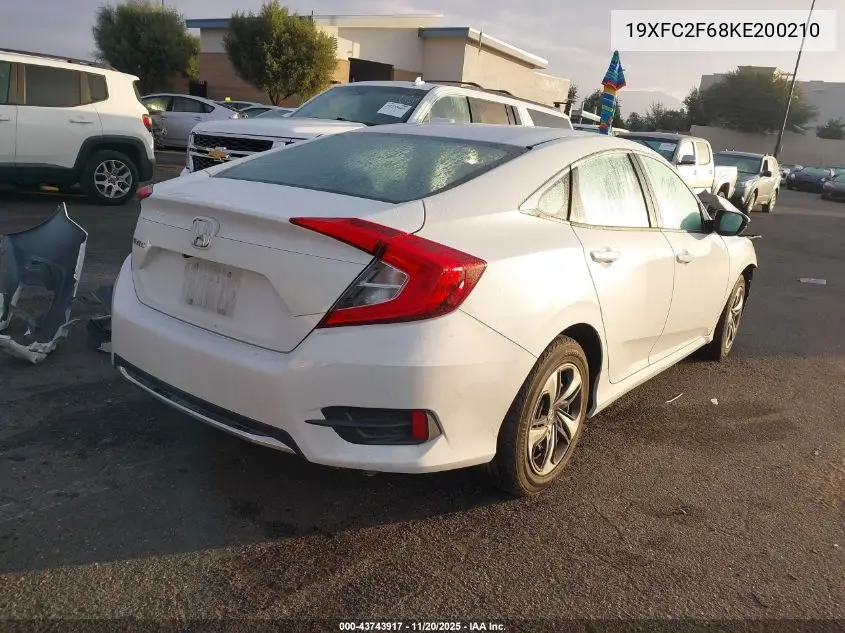 19XFC2F68KE200210 2019 Honda Civic Lx