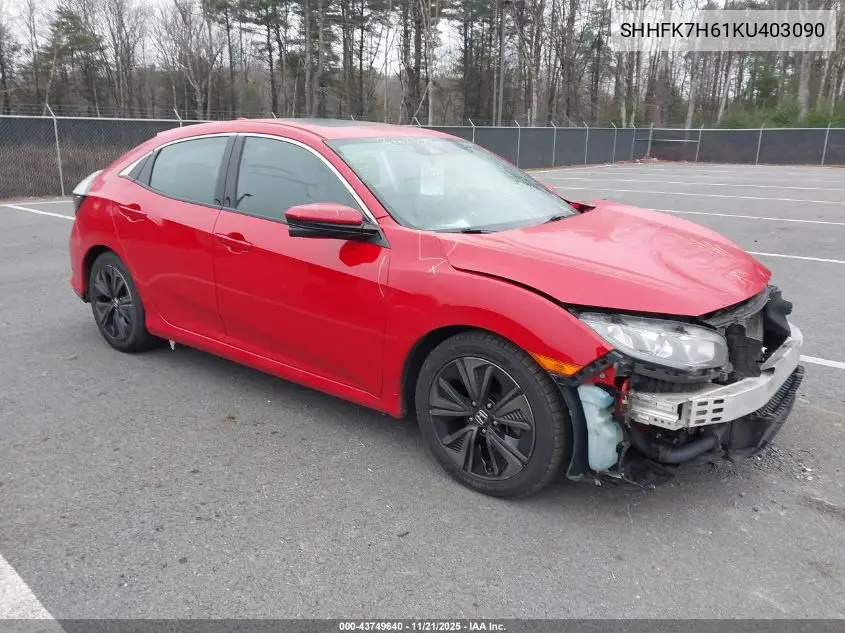 SHHFK7H61KU403090 2019 Honda Civic Ex