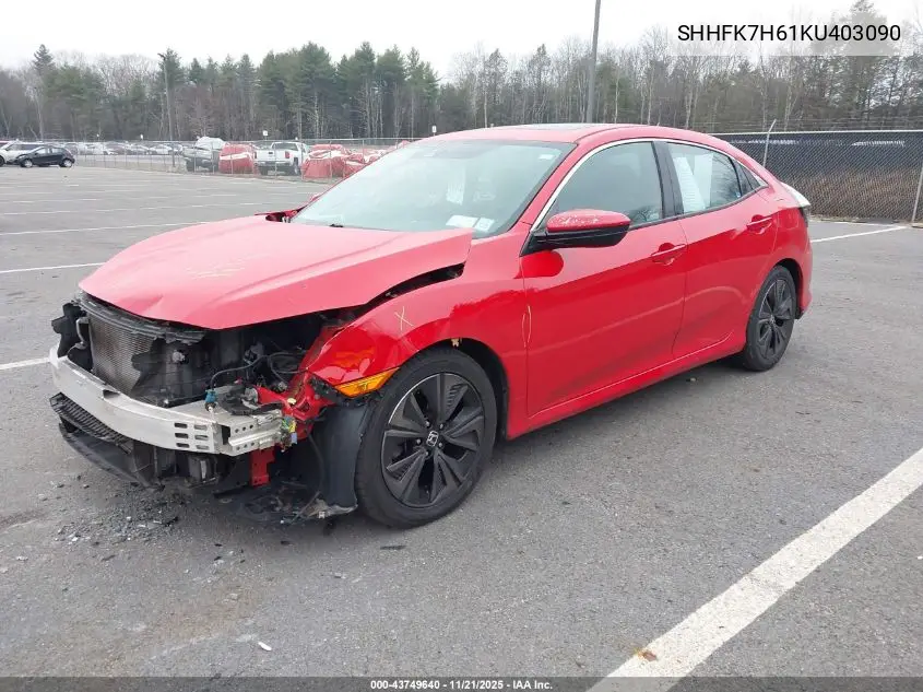 SHHFK7H61KU403090 2019 Honda Civic Ex