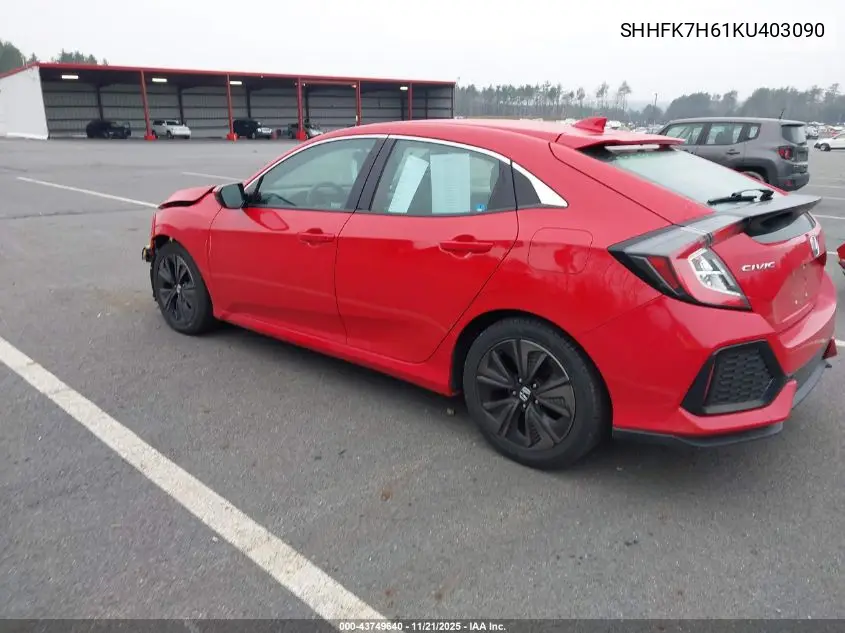 SHHFK7H61KU403090 2019 Honda Civic Ex