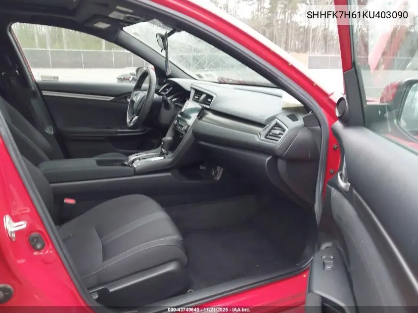 SHHFK7H61KU403090 2019 Honda Civic Ex