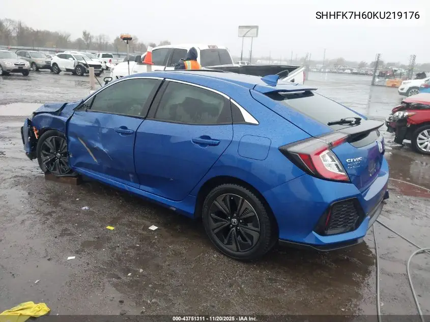 SHHFK7H60KU219176 2019 Honda Civic Ex
