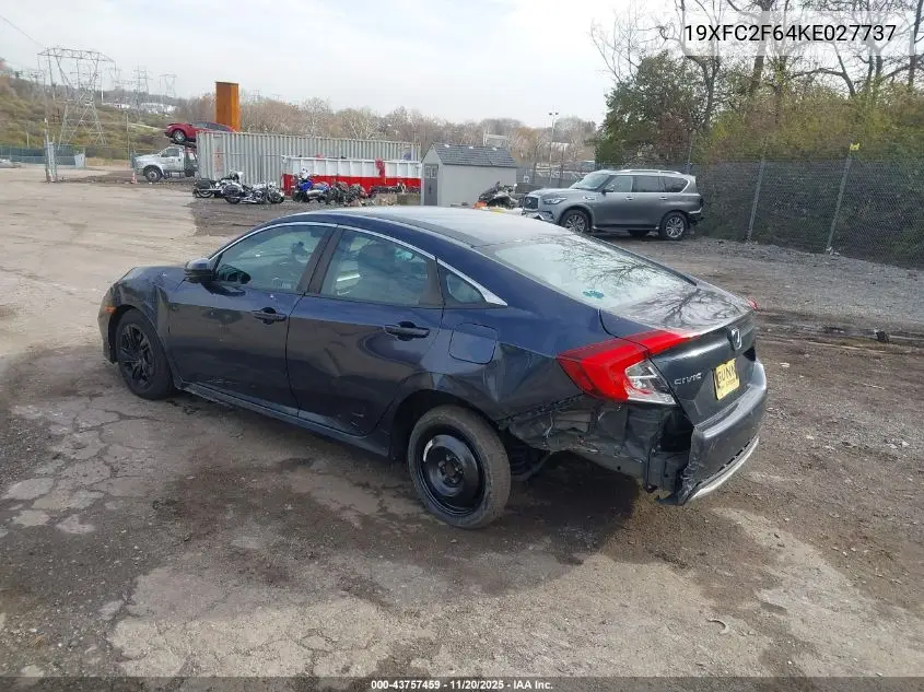 19XFC2F64KE027737 2019 Honda Civic Lx