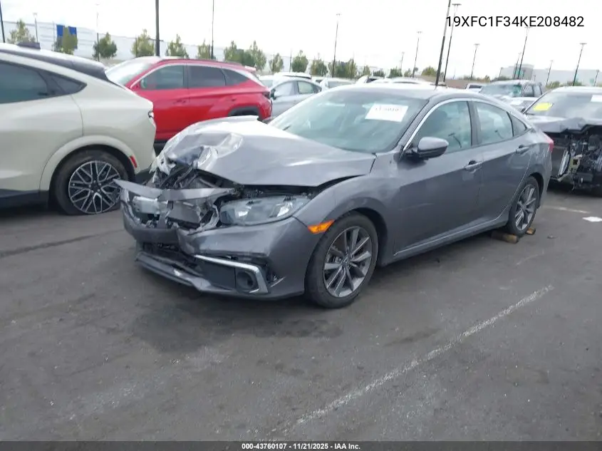 19XFC1F34KE208482 2019 Honda Civic Ex