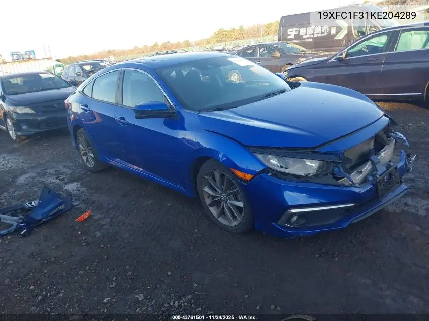 19XFC1F31KE204289 2019 Honda Civic Ex