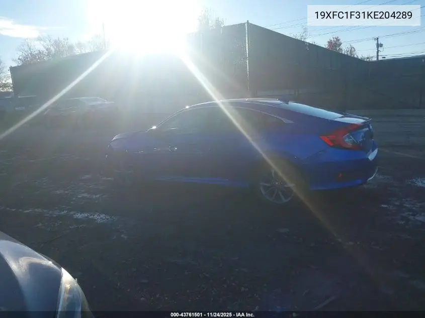 19XFC1F31KE204289 2019 Honda Civic Ex