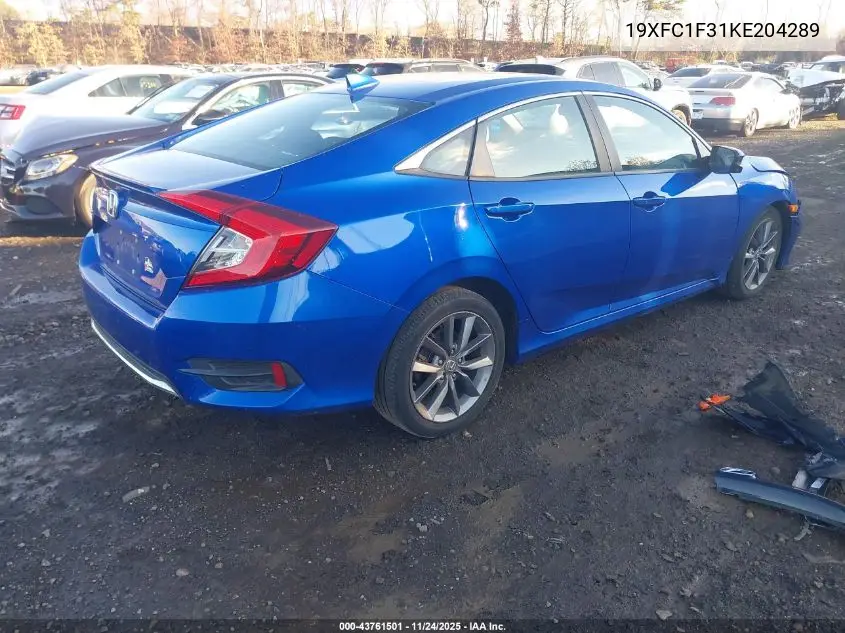 19XFC1F31KE204289 2019 Honda Civic Ex