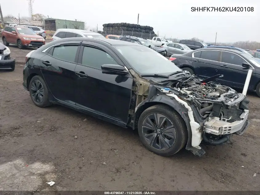 SHHFK7H62KU420108 2019 Honda Civic Ex