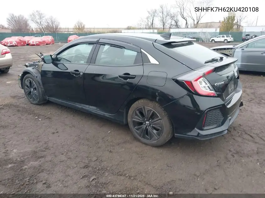 SHHFK7H62KU420108 2019 Honda Civic Ex