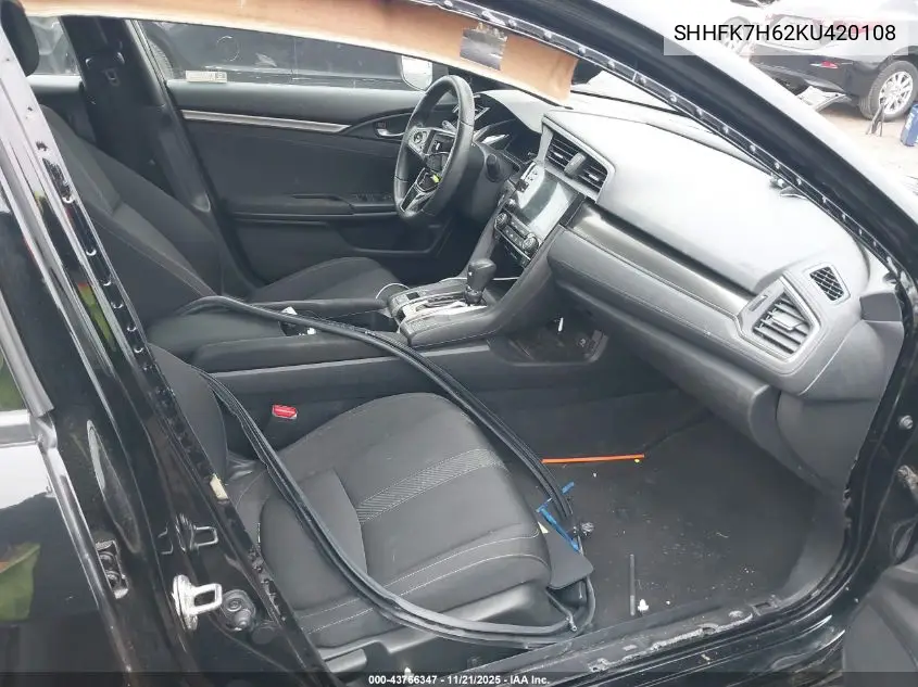 SHHFK7H62KU420108 2019 Honda Civic Ex