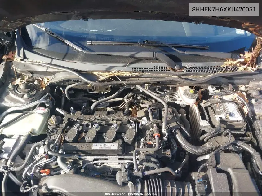 SHHFK7H6XKU420051 2019 Honda Civic Ex