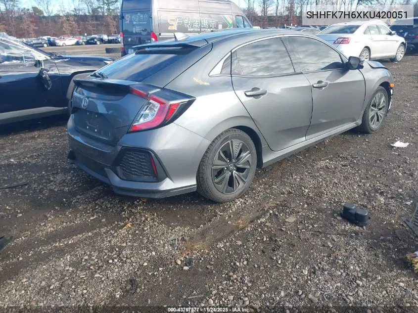 SHHFK7H6XKU420051 2019 Honda Civic Ex