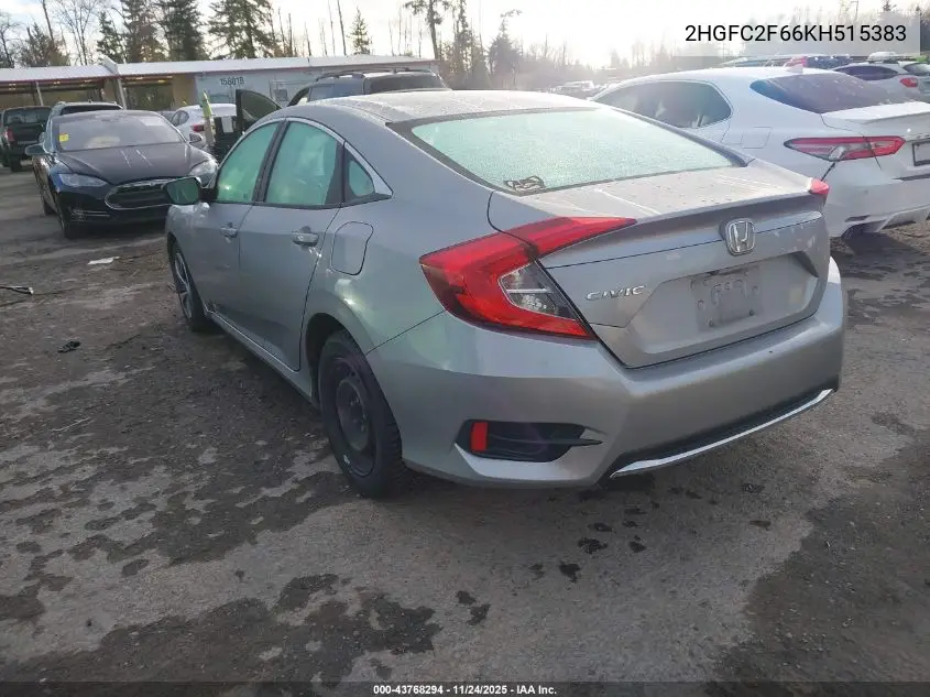 2HGFC2F66KH515383 2019 Honda Civic Lx