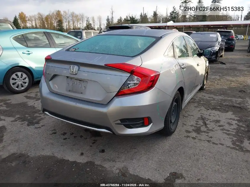 2HGFC2F66KH515383 2019 Honda Civic Lx