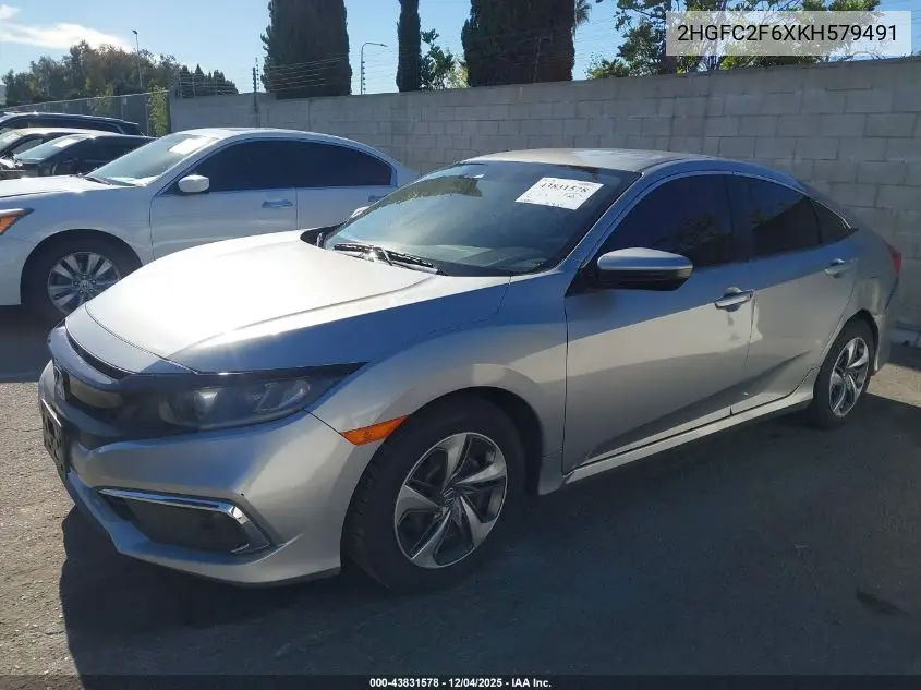 2HGFC2F6XKH579491 2019 Honda Civic Lx