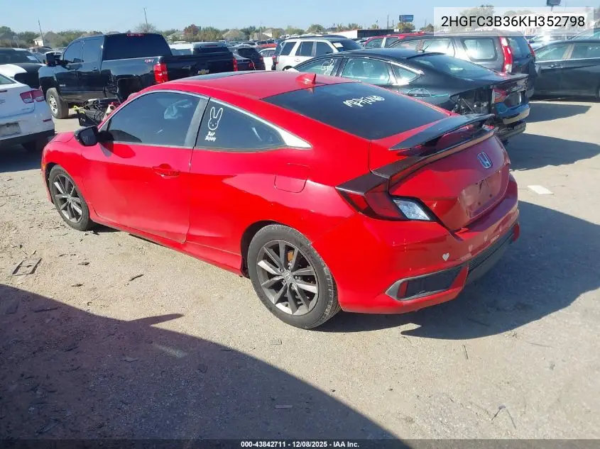 2HGFC3B36KH352798 2019 Honda Civic Ex