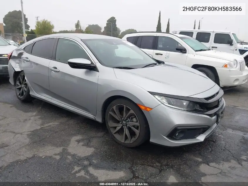 2HGFC2F80KH583566 2019 Honda Civic Sport
