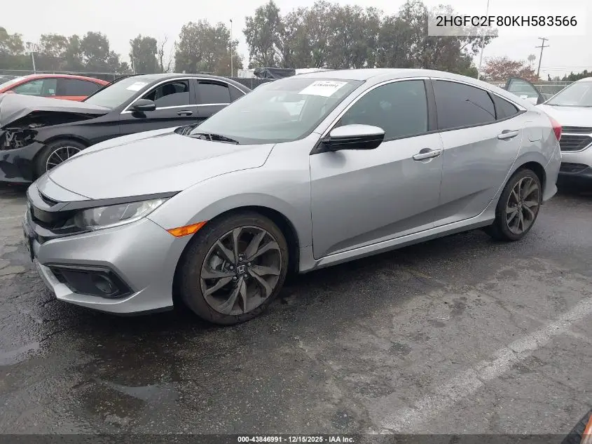 2HGFC2F80KH583566 2019 Honda Civic Sport
