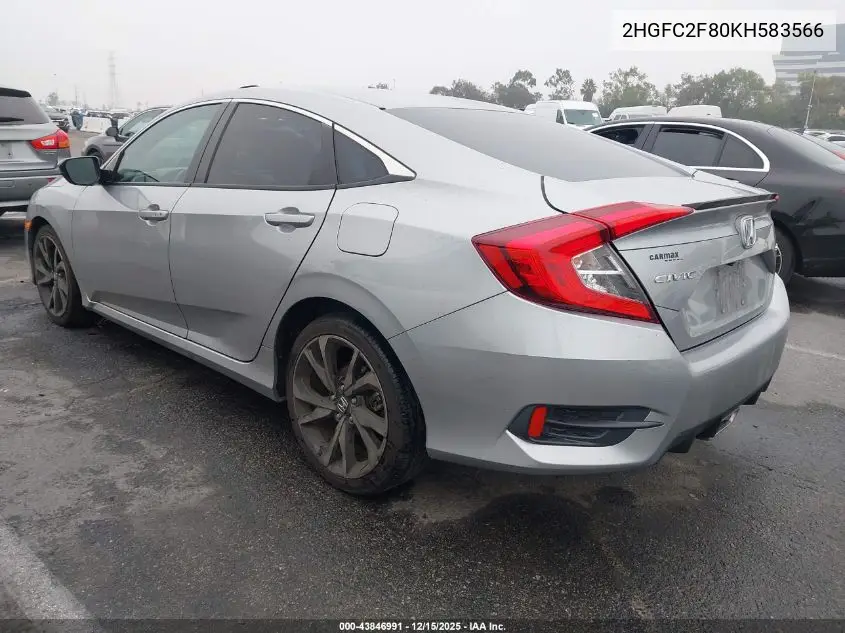 2HGFC2F80KH583566 2019 Honda Civic Sport