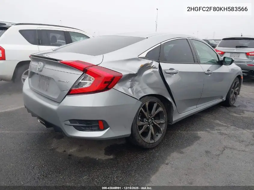 2HGFC2F80KH583566 2019 Honda Civic Sport
