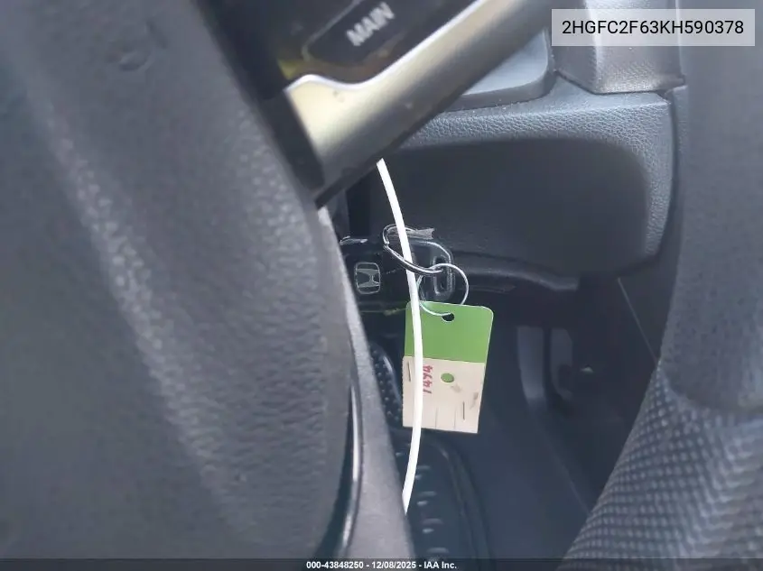 2HGFC2F63KH590378 2019 Honda Civic Lx
