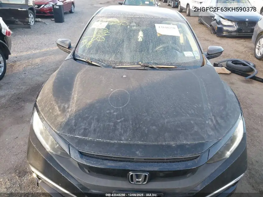 2HGFC2F63KH590378 2019 Honda Civic Lx