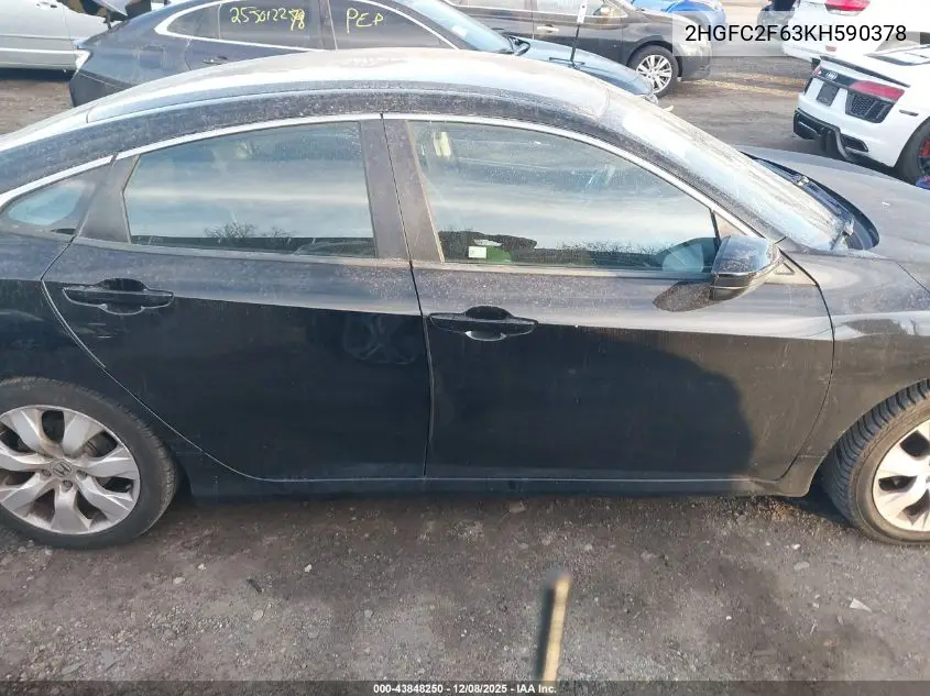 2HGFC2F63KH590378 2019 Honda Civic Lx