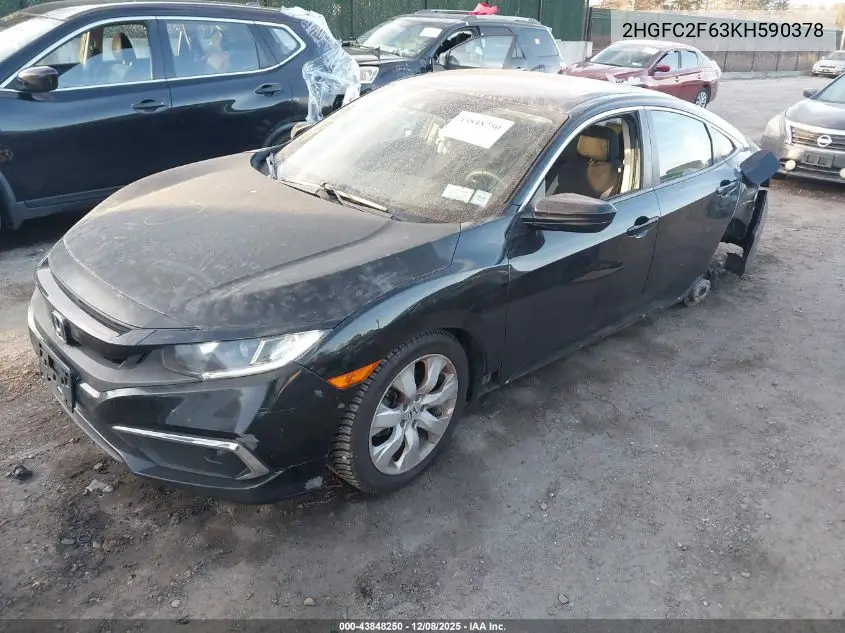 2HGFC2F63KH590378 2019 Honda Civic Lx