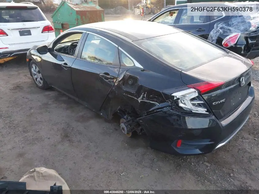 2HGFC2F63KH590378 2019 Honda Civic Lx