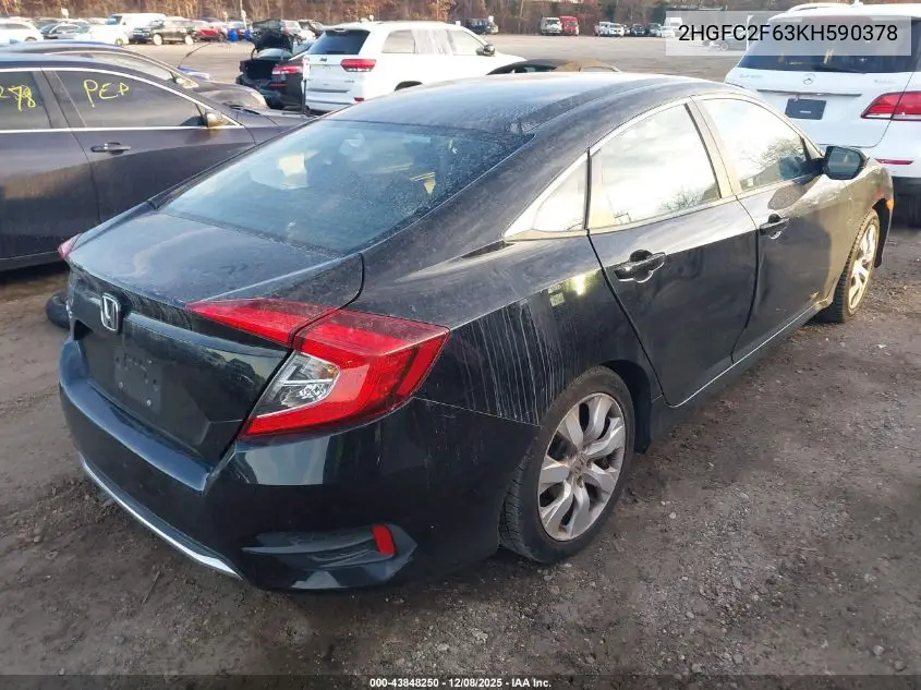 2HGFC2F63KH590378 2019 Honda Civic Lx