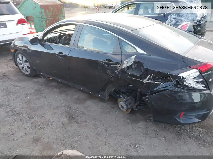 2HGFC2F63KH590378 2019 Honda Civic Lx