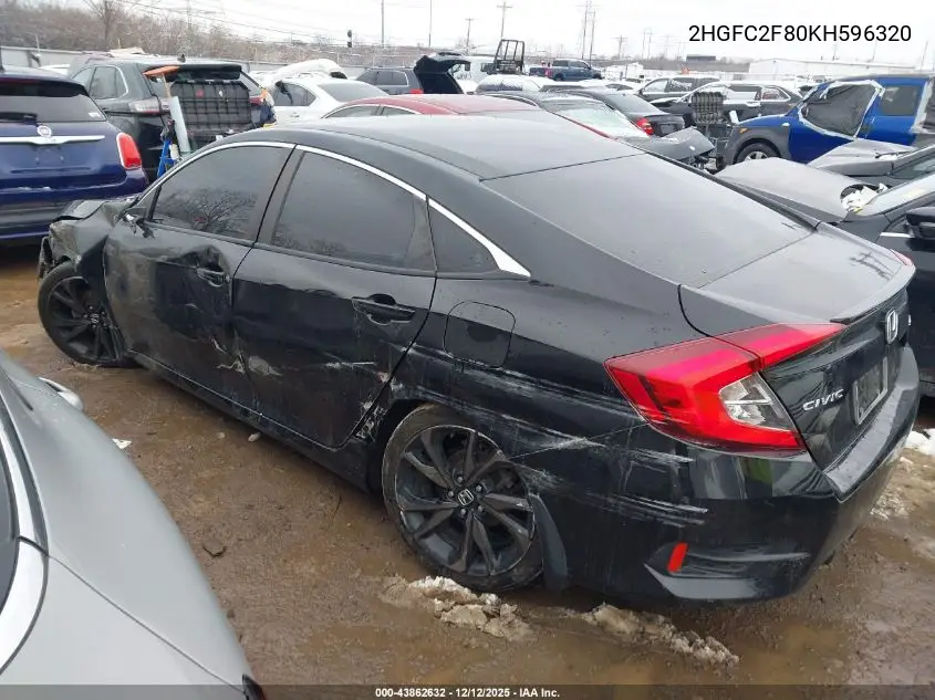 2HGFC2F80KH596320 2019 Honda Civic Sport