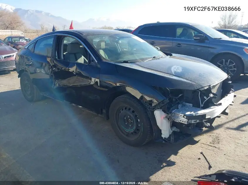 19XFC2F67KE038666 2019 Honda Civic Lx