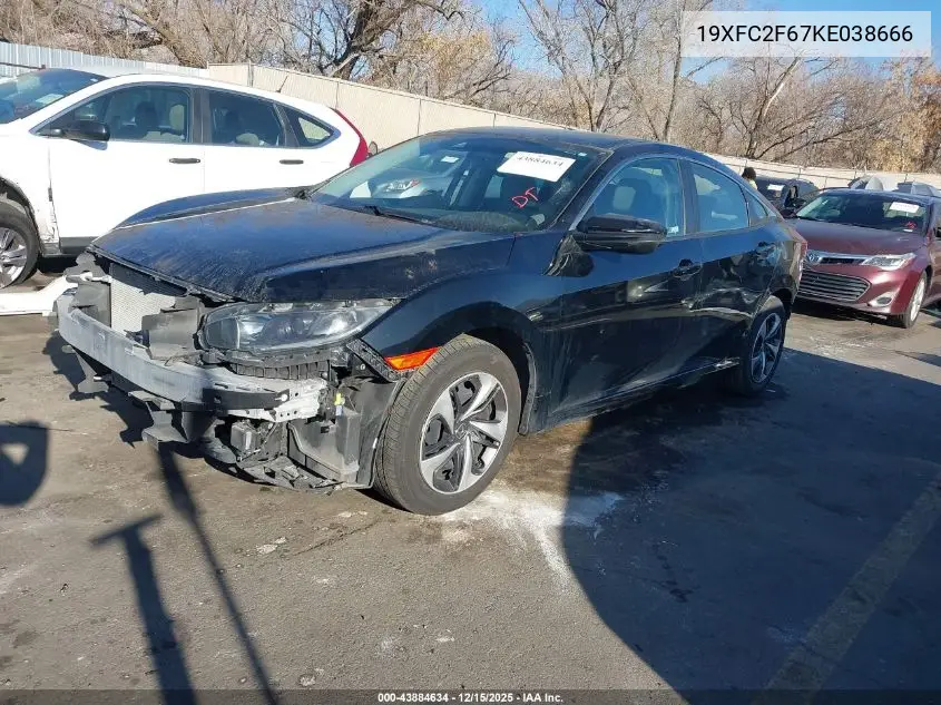 19XFC2F67KE038666 2019 Honda Civic Lx
