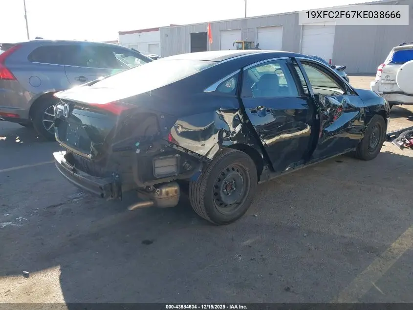 19XFC2F67KE038666 2019 Honda Civic Lx